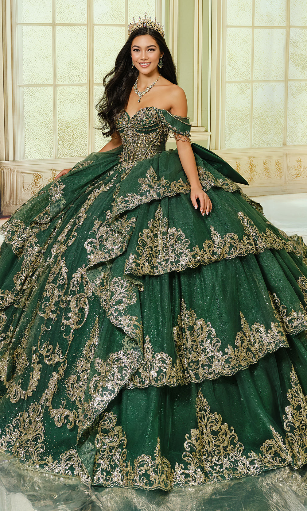 Princesa by Ariana Vara PR30205 - Tiered Glitter Tulle Sweetheart Gown