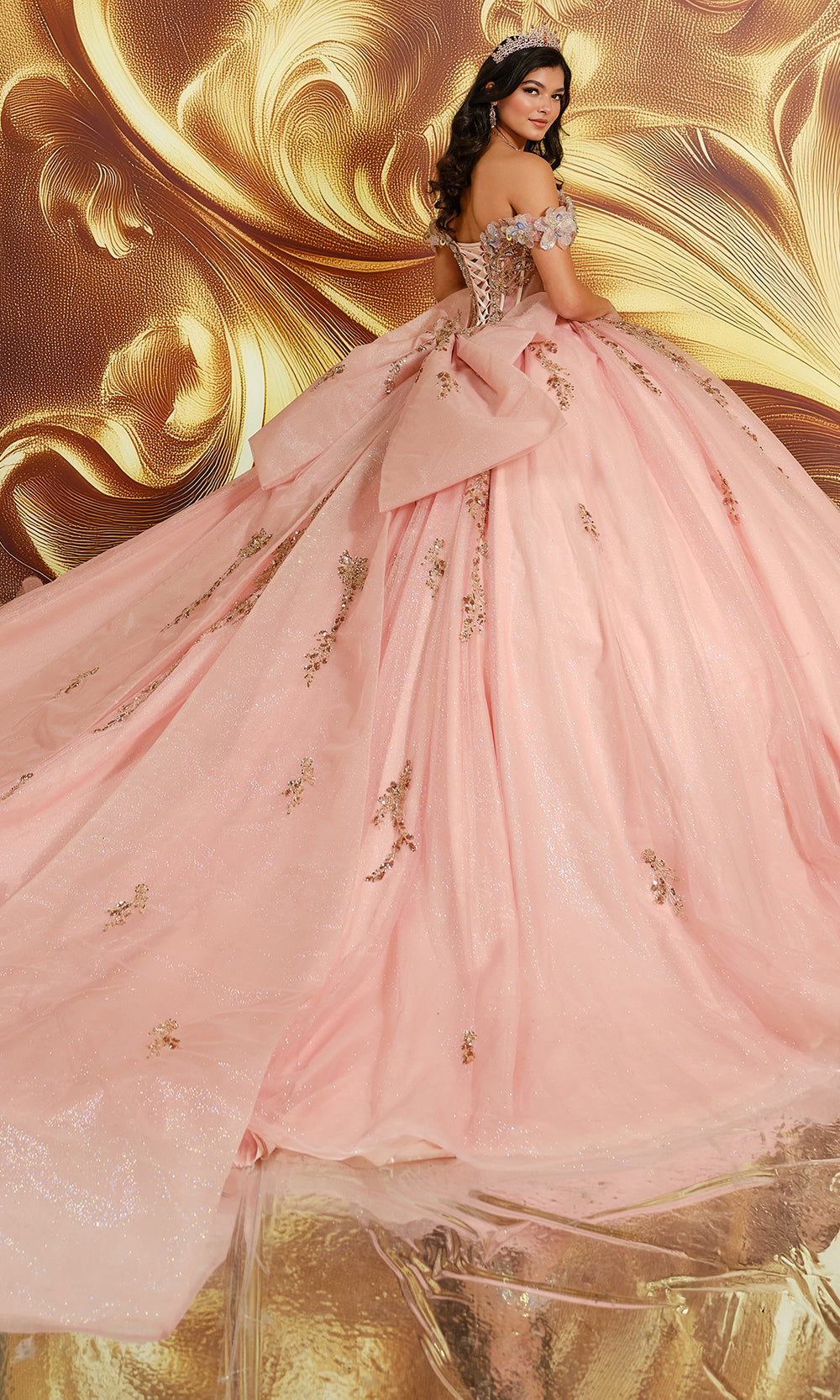 Princesa by Ariana Vara PR30207 - Oversized Back Bow Embroidered Ballgown