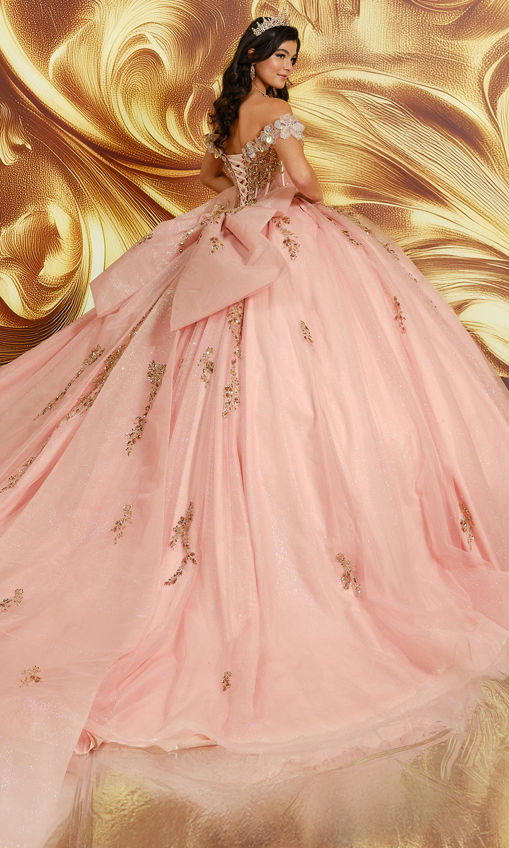 Princesa by Ariana Vara PR30207 - Oversized Back Bow Embroidered Ballgown