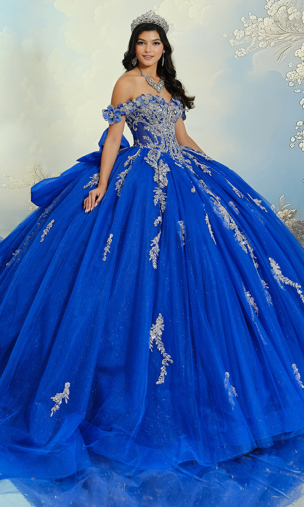 Princesa by Ariana Vara PR30207 - Oversized Back Bow Embroidered Ballgown