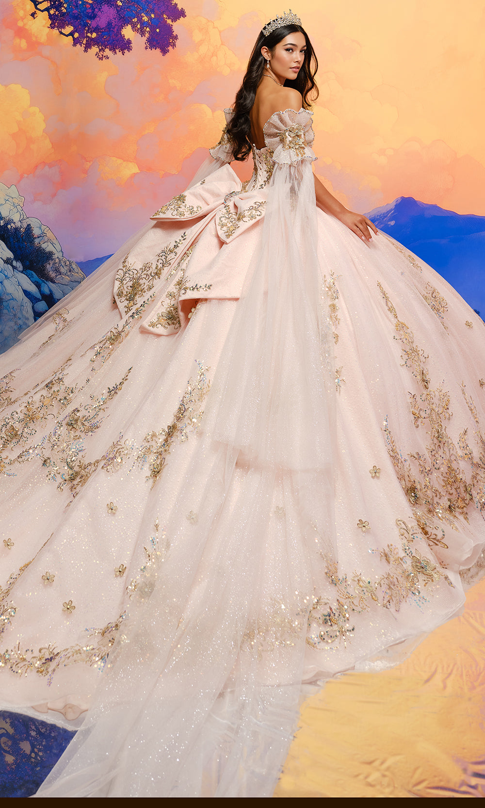 Princesa by Ariana Vara PR30208 - Embroidered Lace Corset Ballgown