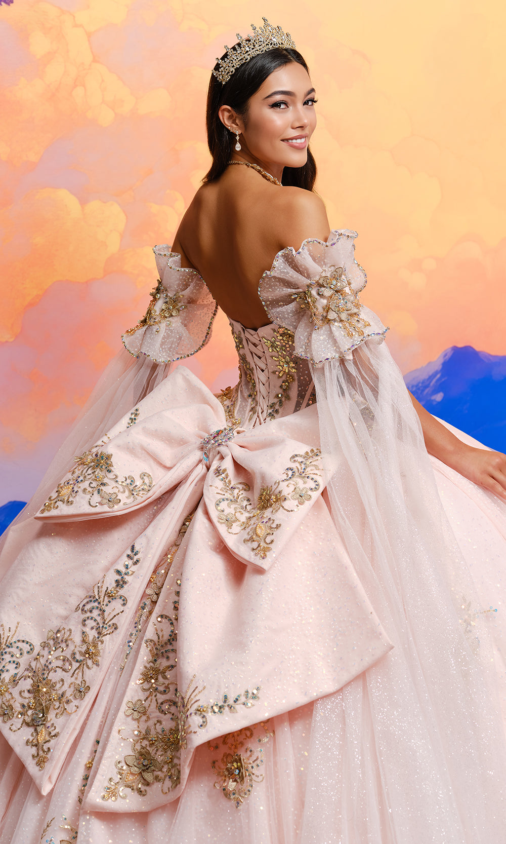 Princesa by Ariana Vara PR30208 - Embroidered Lace Corset Ballgown