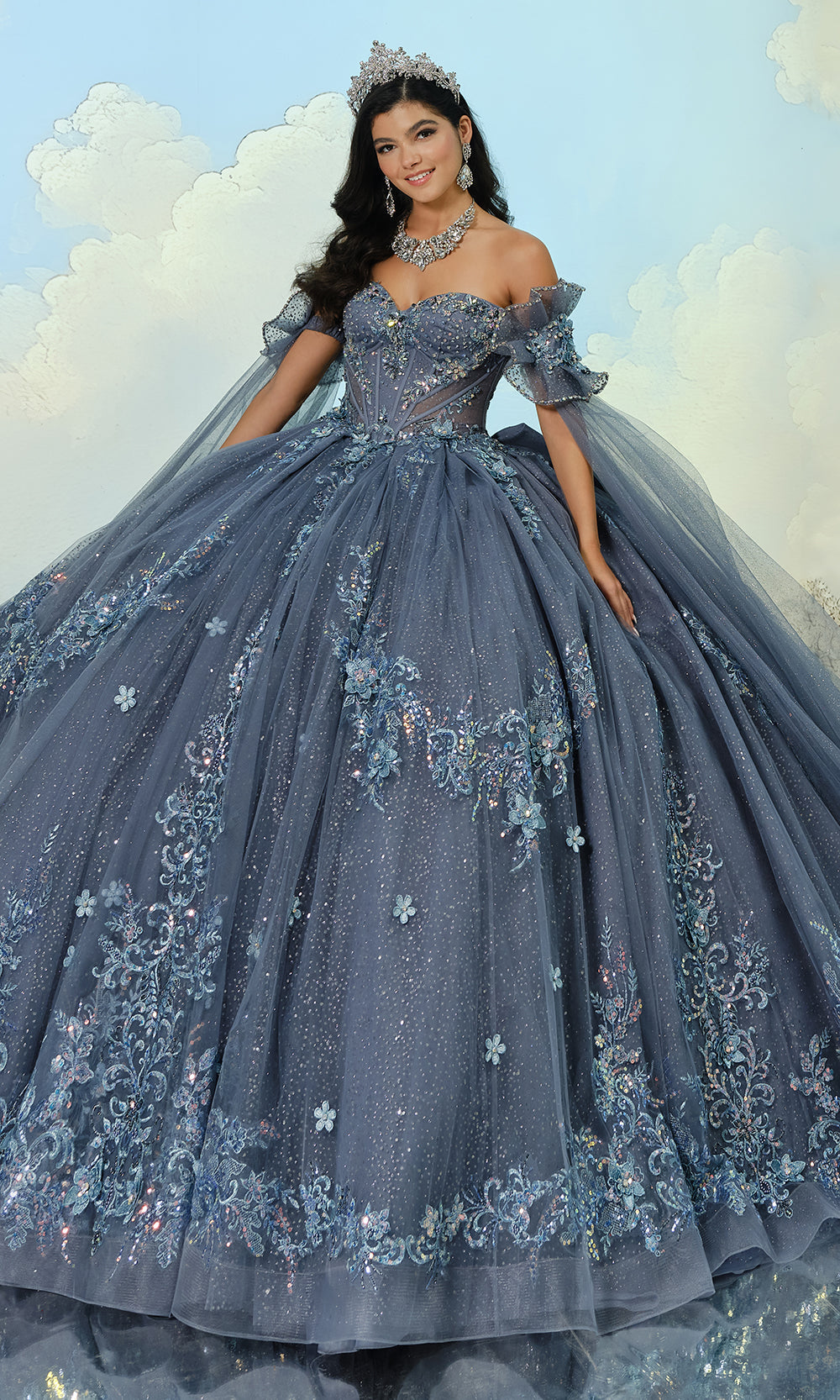 Princesa by Ariana Vara PR30208 - Embroidered Lace Corset Ballgown