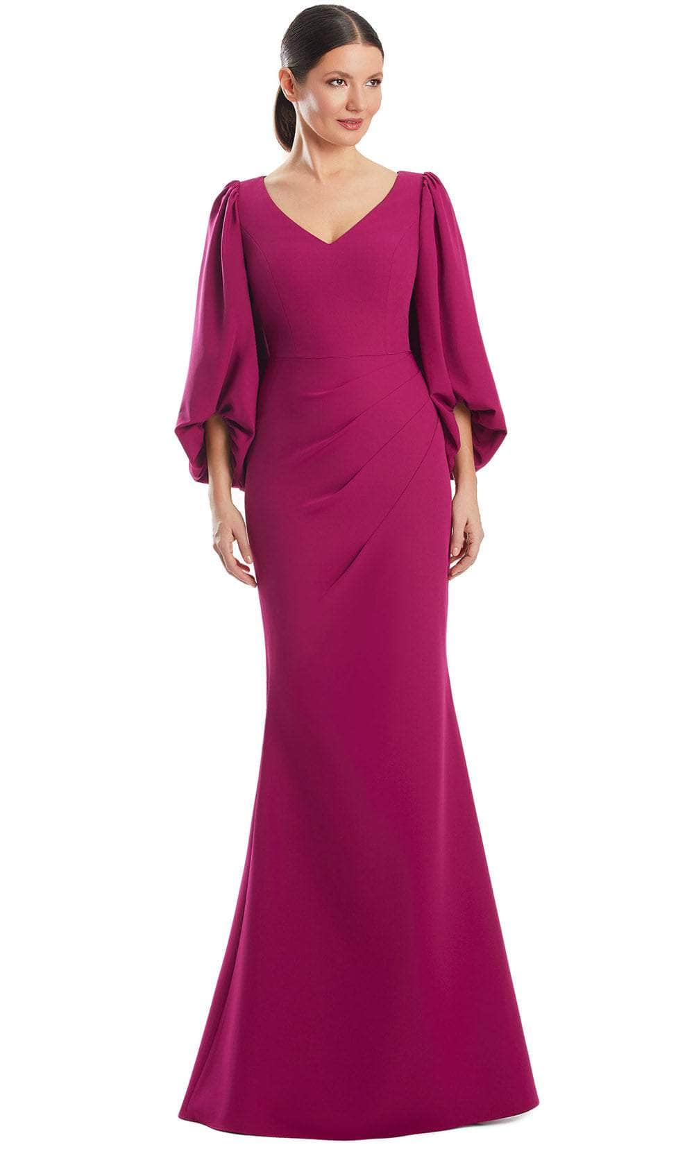 Alexander Daymor 1974S24 - V-Neck Sleeve Evening Dress
