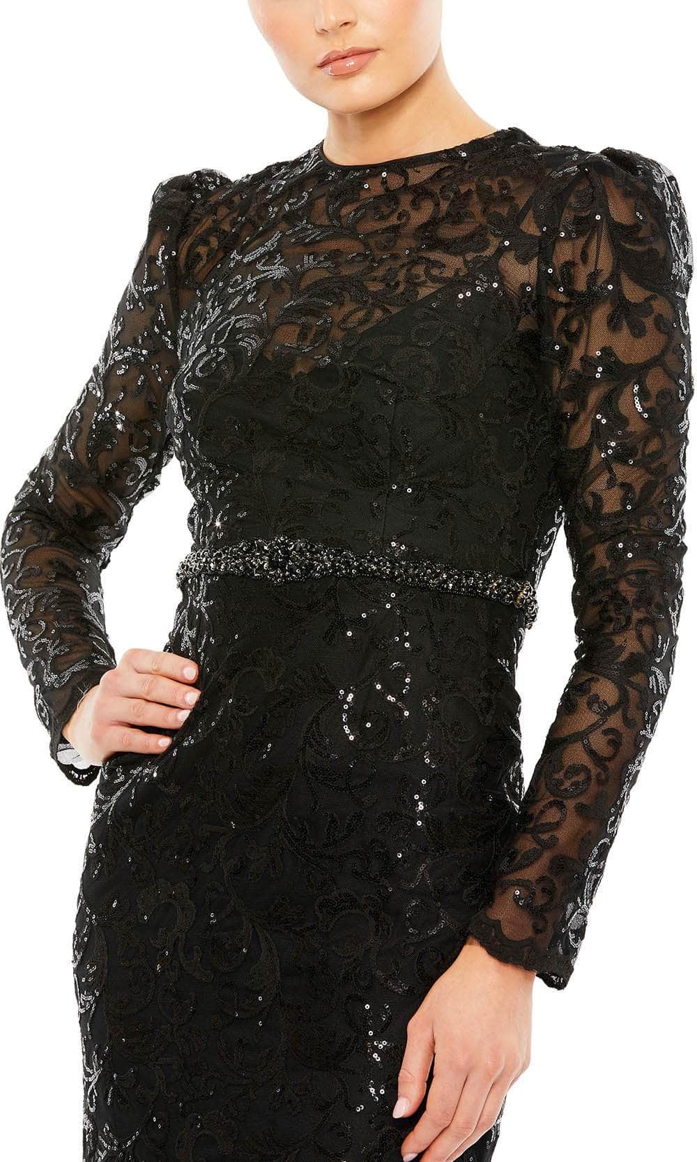 Mac Duggal 68011 - Sequined Sheath Prom Dress