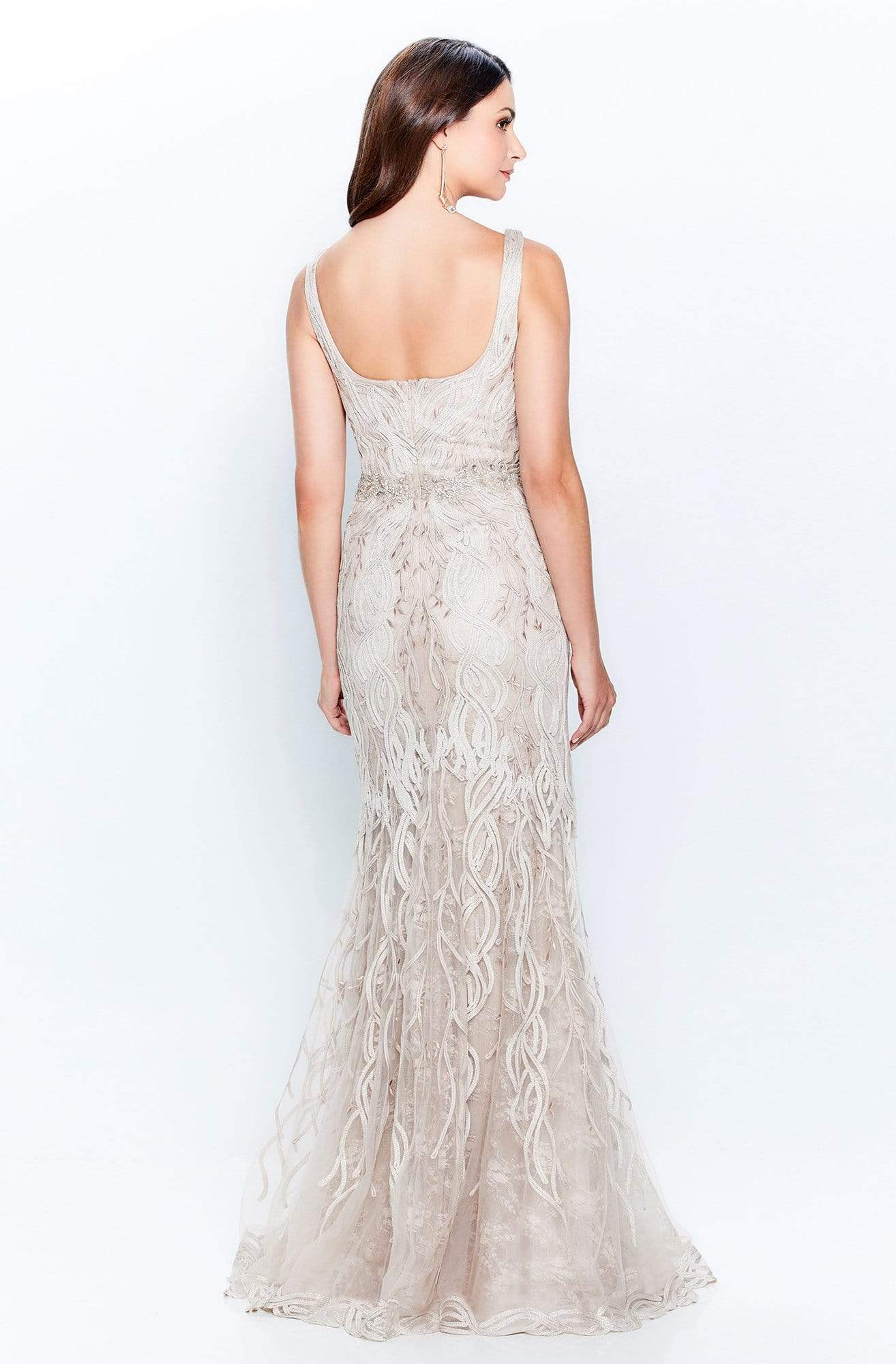 Montage Mon Cheri 120921 - Ribbon Plunge Evening Dress