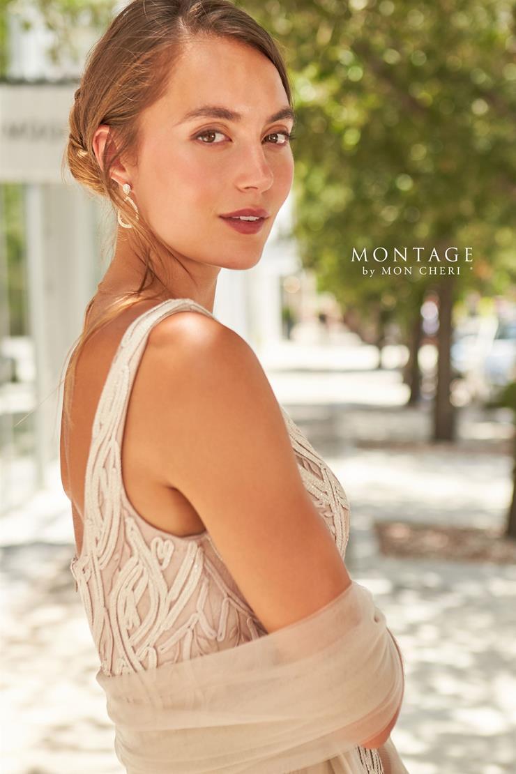 Montage Mon Cheri 120921 - Ribbon Plunge Evening Dress
