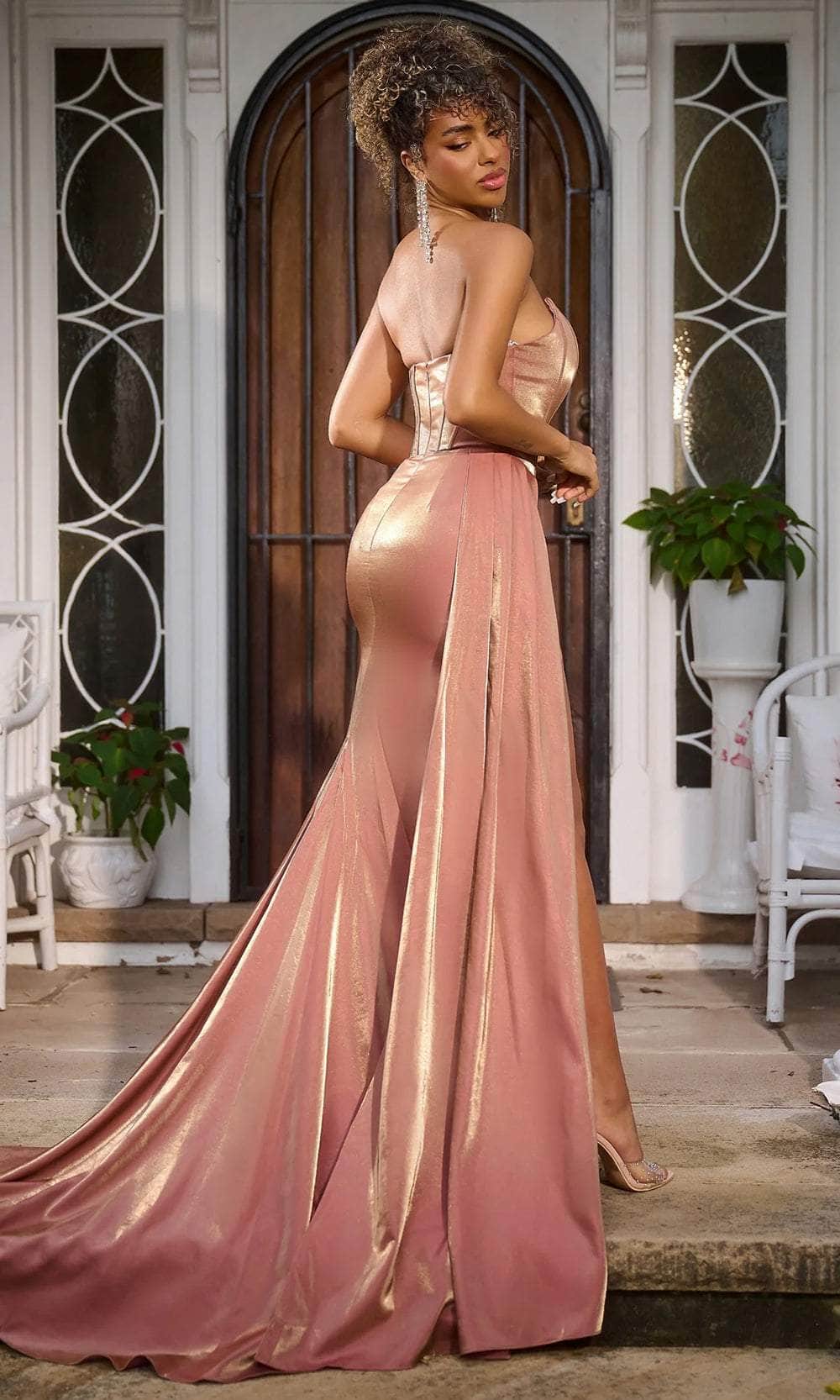 Portia & Scarlett PS24634E - V-Neck Corset Evening Dress