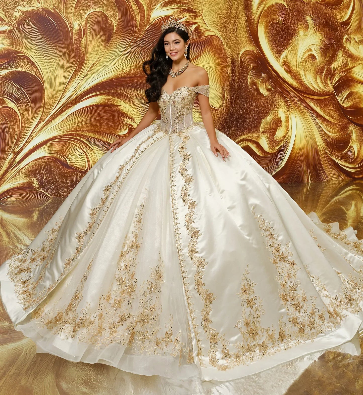 Princesa by Ariana Vara PR30210 - Regal Satin Ballgown with Corset Jacket