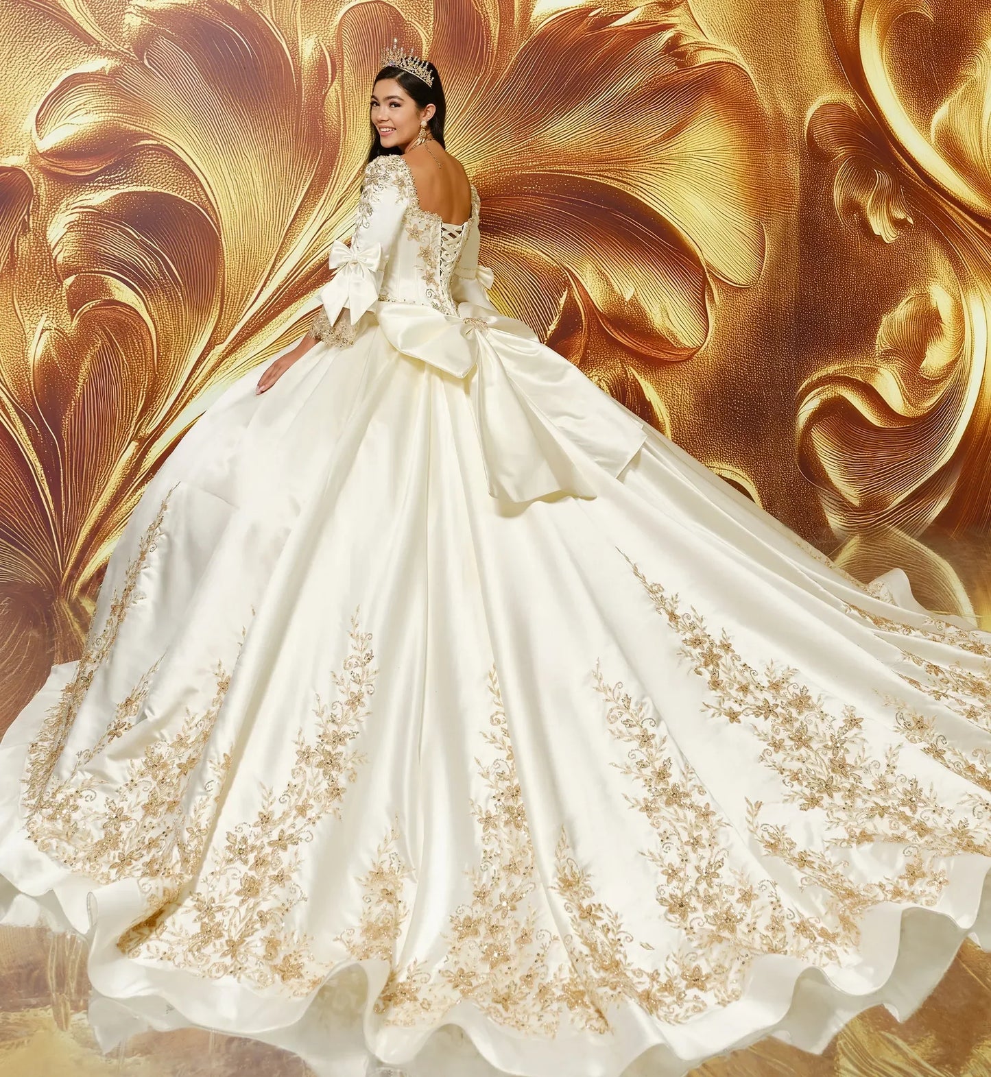 Princesa by Ariana Vara PR30210 - Regal Satin Ballgown with Corset Jacket