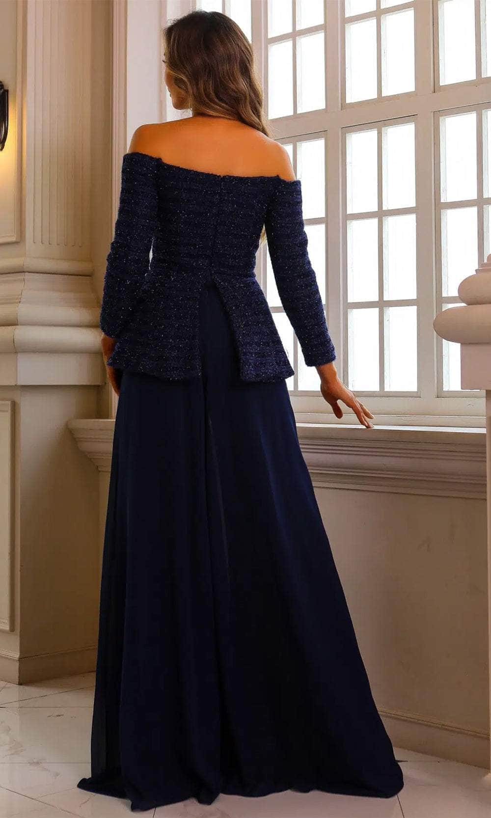 Terani Couture 242E3185 - Long Sleeve Lace Pantsuit