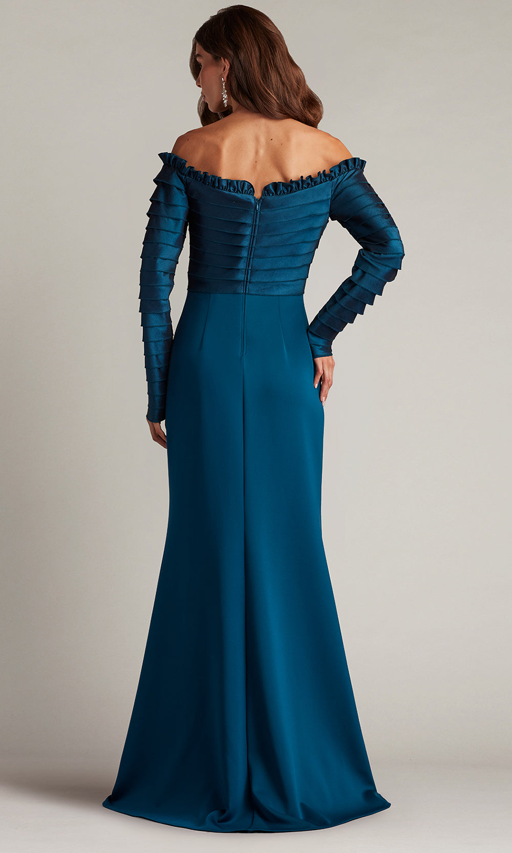 Tadashi Shoji BOS23517L - Neena Taffeta Banded Off Shoulder Gown