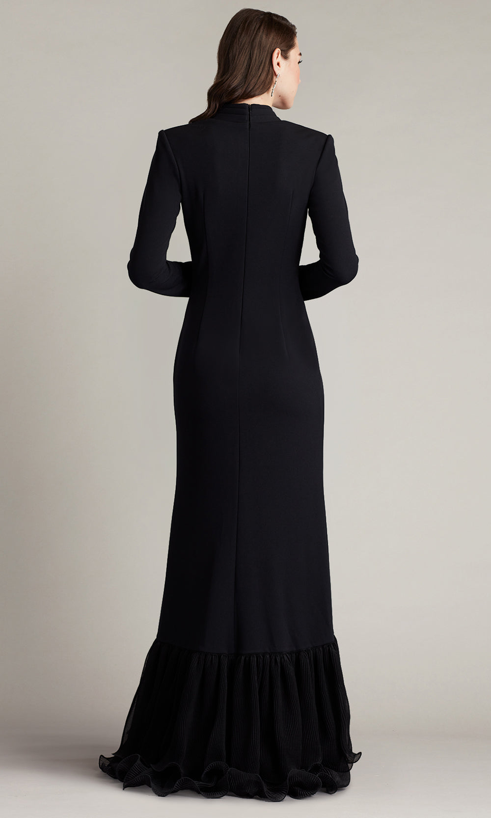 Tadashi Shoji BOS24382L - Malone Cascading Ruffle Long Sleeve Gown