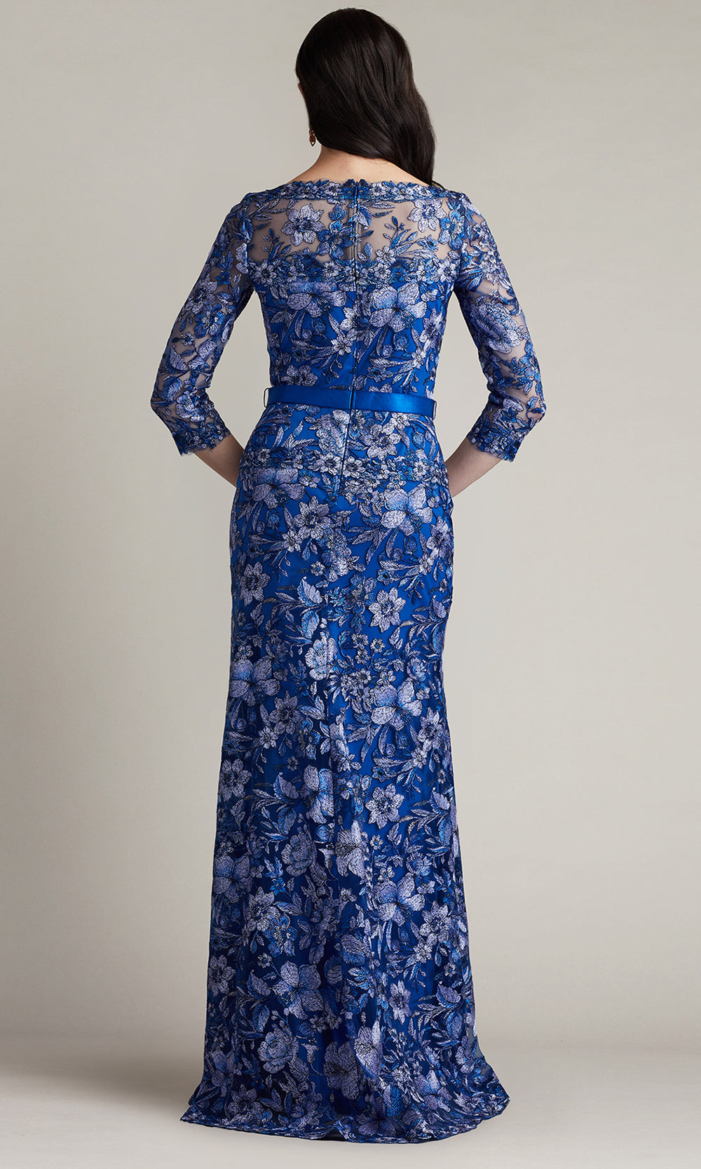 Tadashi Shoji CGV24130L - Fulcher Embroidered Illusion Evening Gown