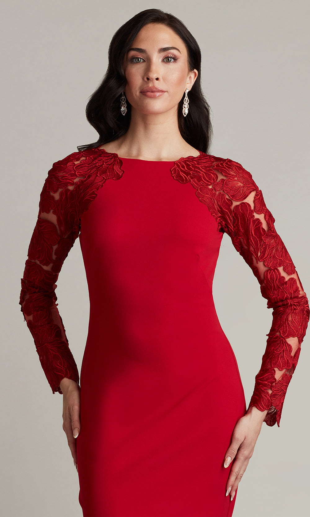 Tadashi Shoji CHG24909M - Fitted Emille Embroidered Illusion Cocktail Dress