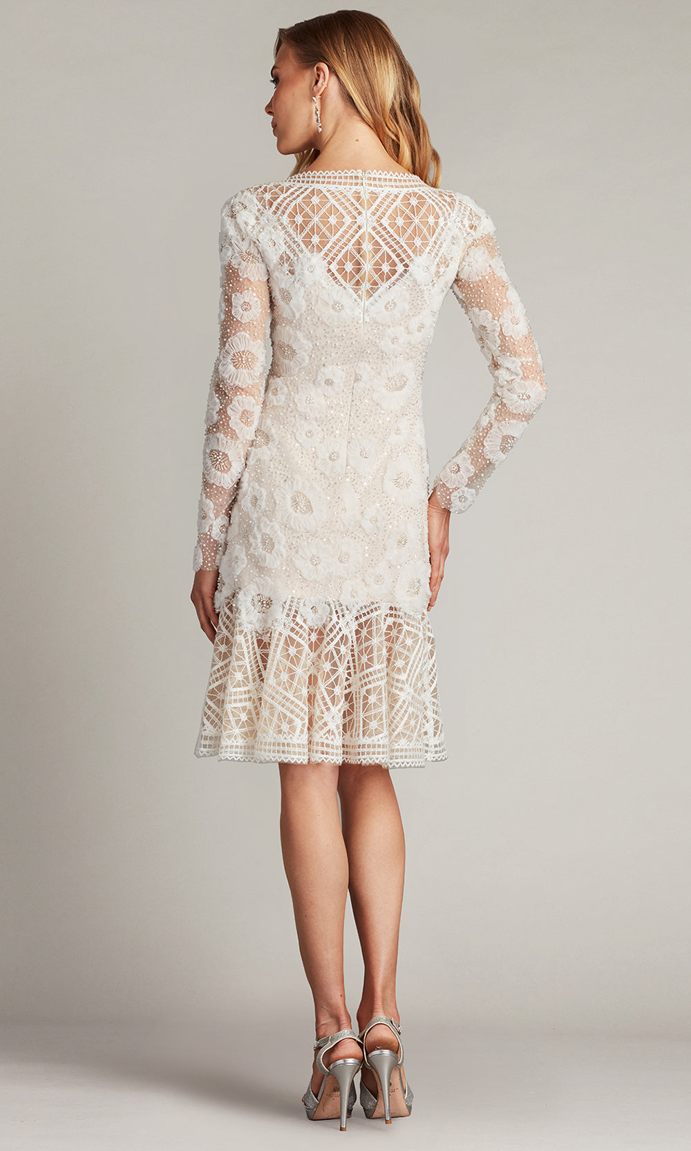 Tadashi Shoji CFE25400M - Bateau Neck Idly Embroidered Illusion Dress