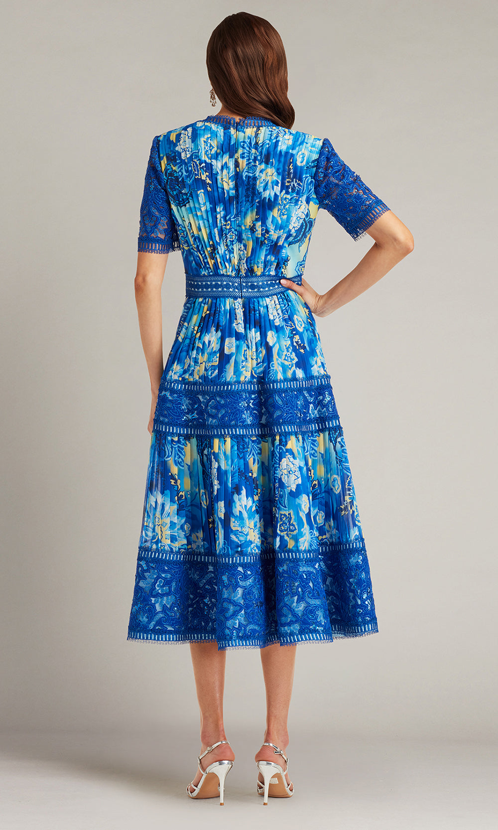 Tadashi Shoji CHQ25188MD - Elu Floral Print Midi A-line Dress