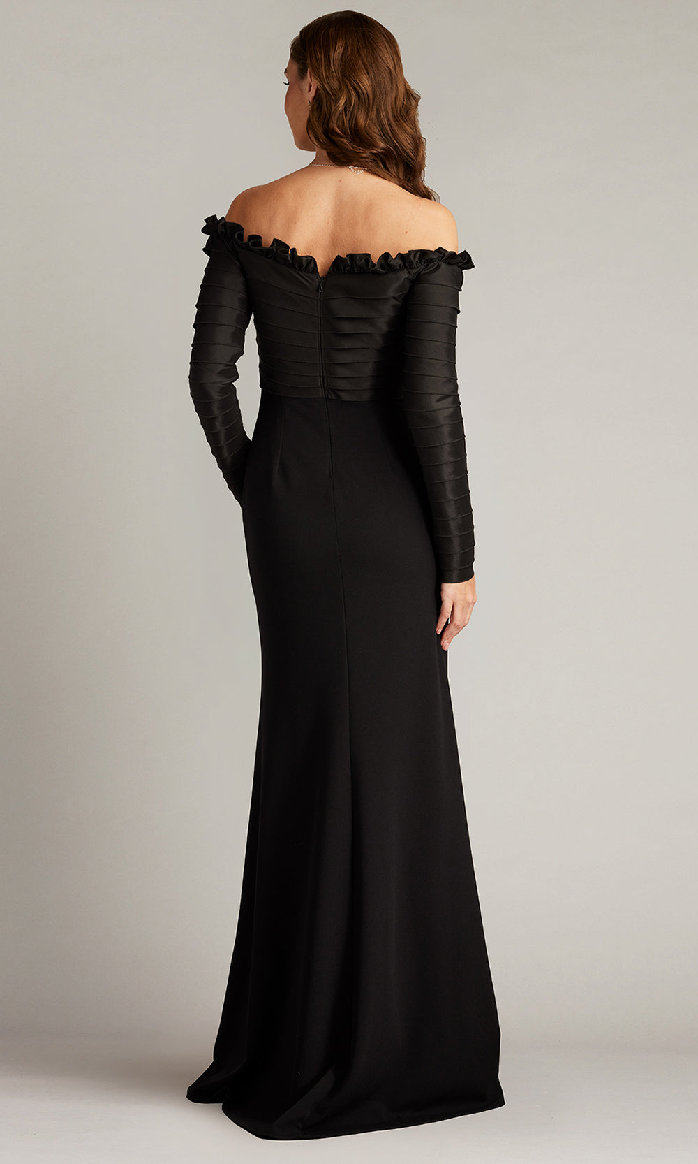 Tadashi Shoji BOS23517L - Neena Taffeta Banded Off Shoulder Gown