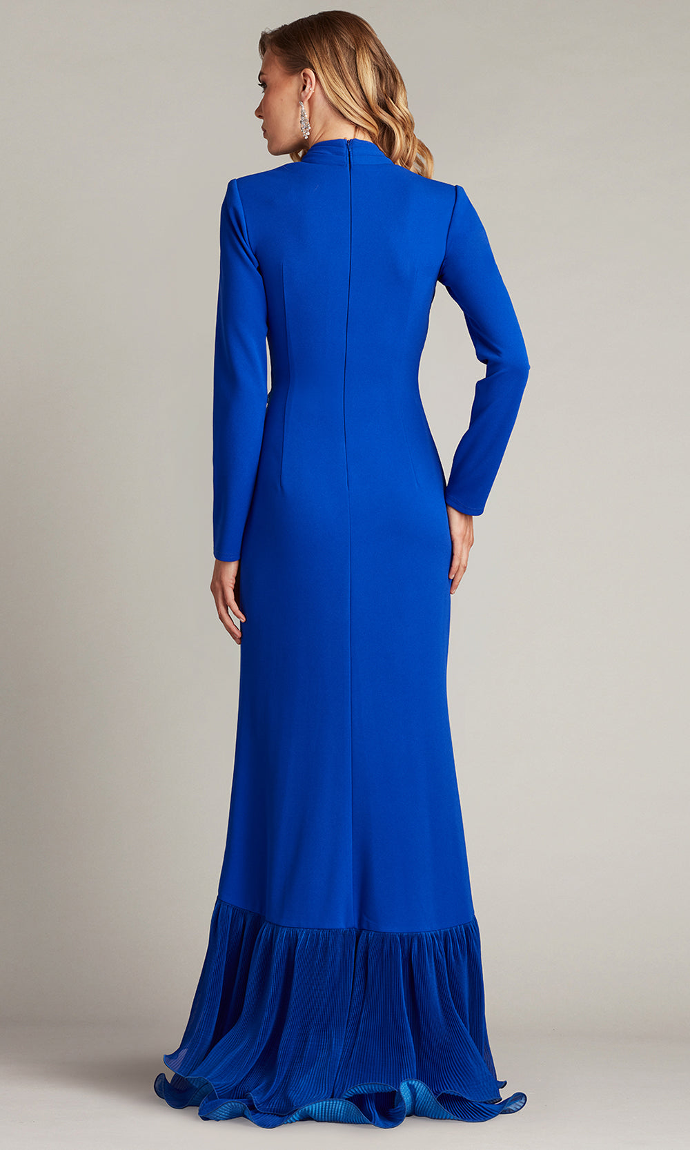 Tadashi Shoji BOS24382L - Malone Cascading Ruffle Long Sleeve Gown