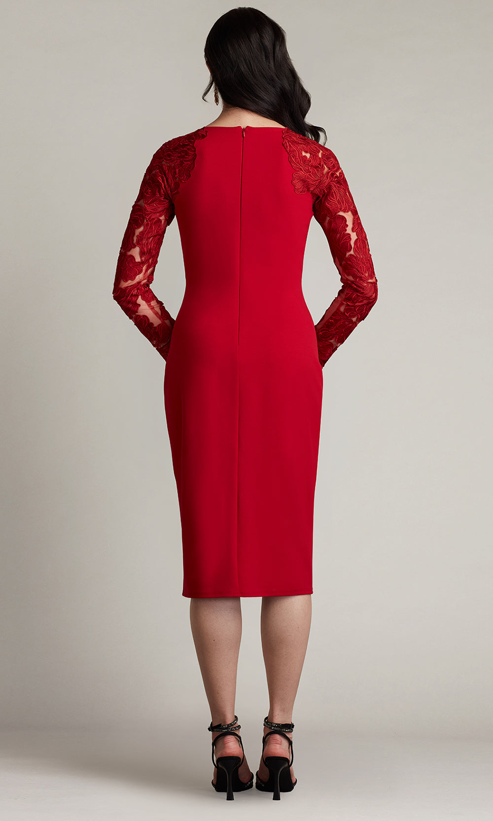 Tadashi Shoji CHG24909M - Fitted Emille Embroidered Illusion Cocktail Dress