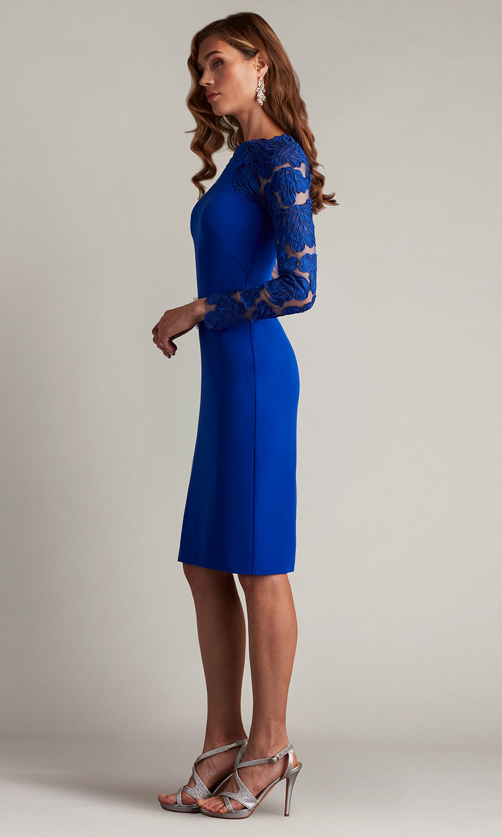 Tadashi Shoji CHG24909M - Fitted Emille Embroidered Illusion Cocktail Dress