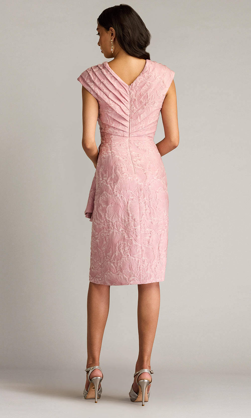 Tadashi Shoji CHN25180M - V-Neckline Emery Floral Jacquard Dress
