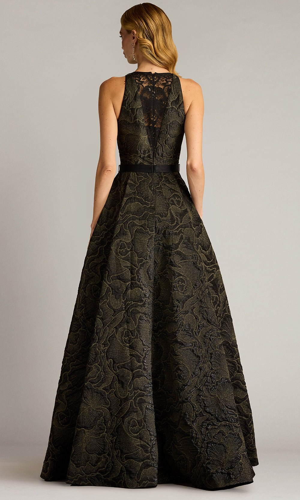 Tadashi Shoji CHN25172L - Darana Floral Jacquard Sleeveless Evening Gown