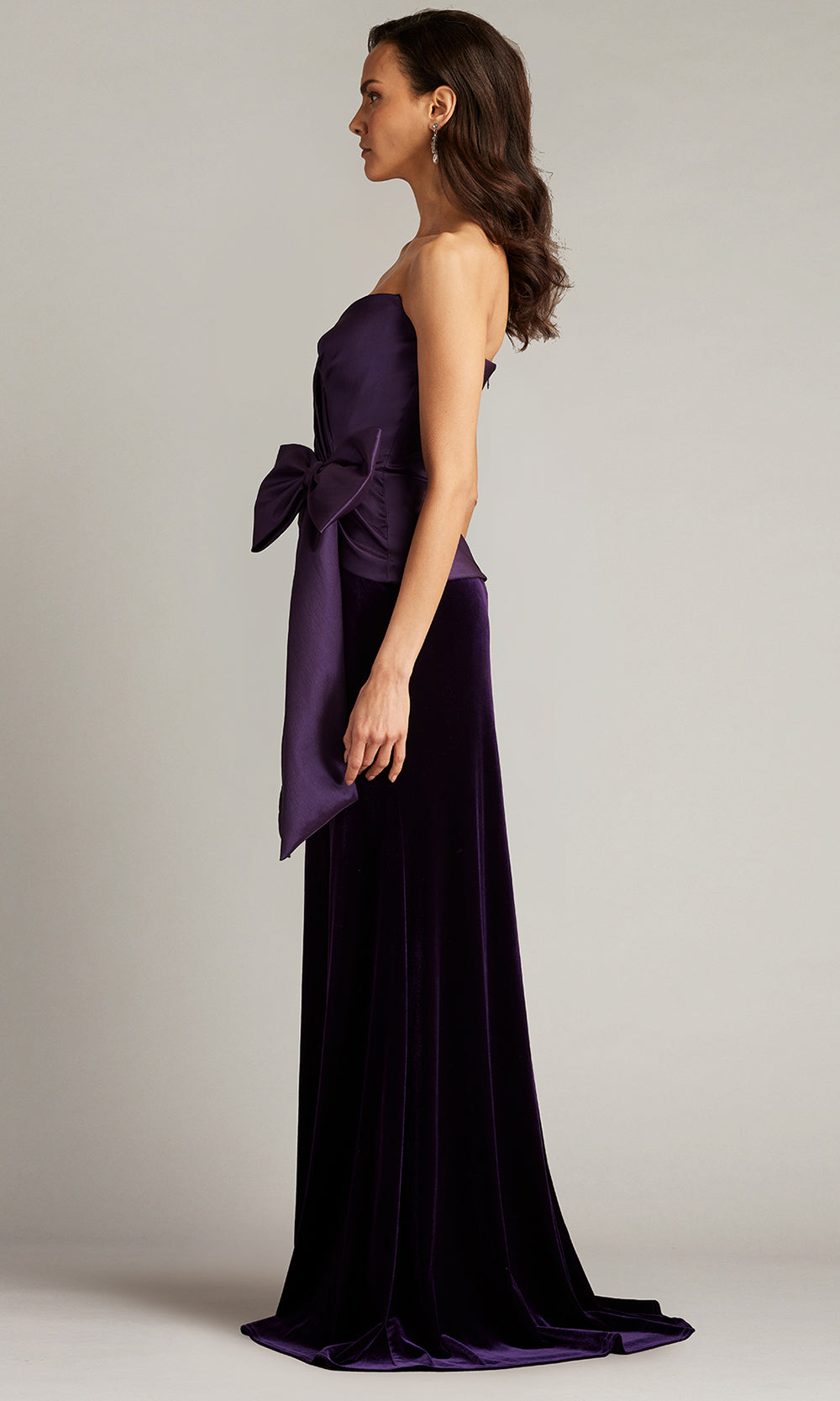 Tadashi Shoji BAL24744L - Nimue Strapless Draped Bow Gown with Slit