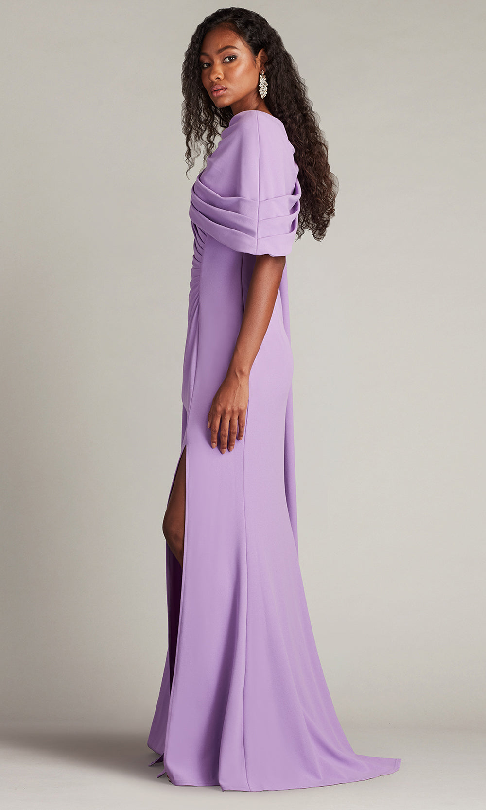 Tadashi Shoji BOS25345L - Acadia Shawl Draped Evening Gown