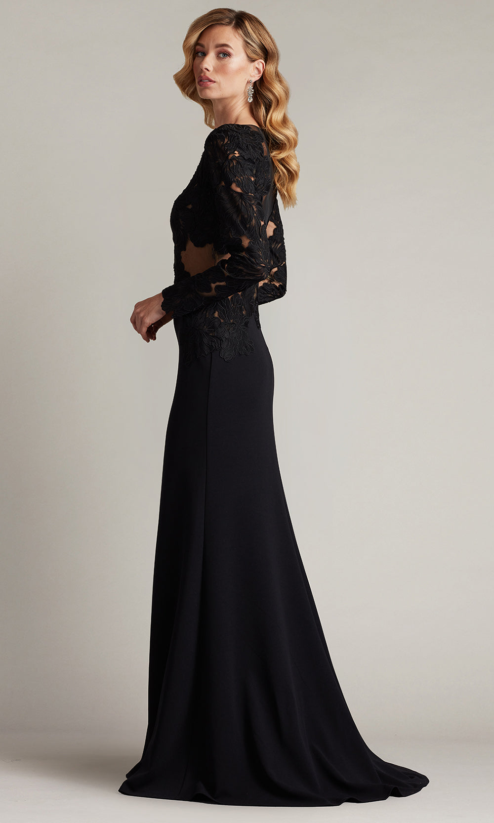 Tadashi Shoji CHG24916L - Caselle Embroidered Illusion Bodice Sheath Gown