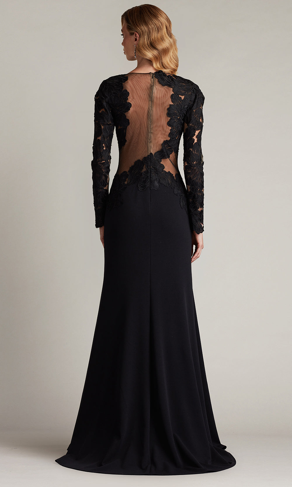 Tadashi Shoji CHG24916L - Caselle Embroidered Illusion Bodice Sheath Gown