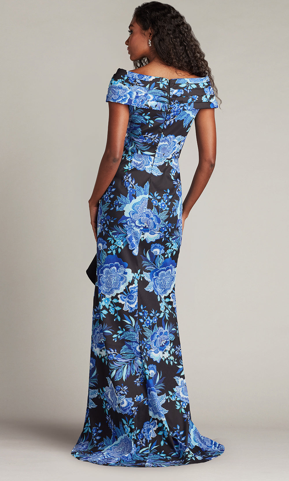 Tadashi Shoji CII25478L - Leticia Floral Waterfall Flounce Evening Gown