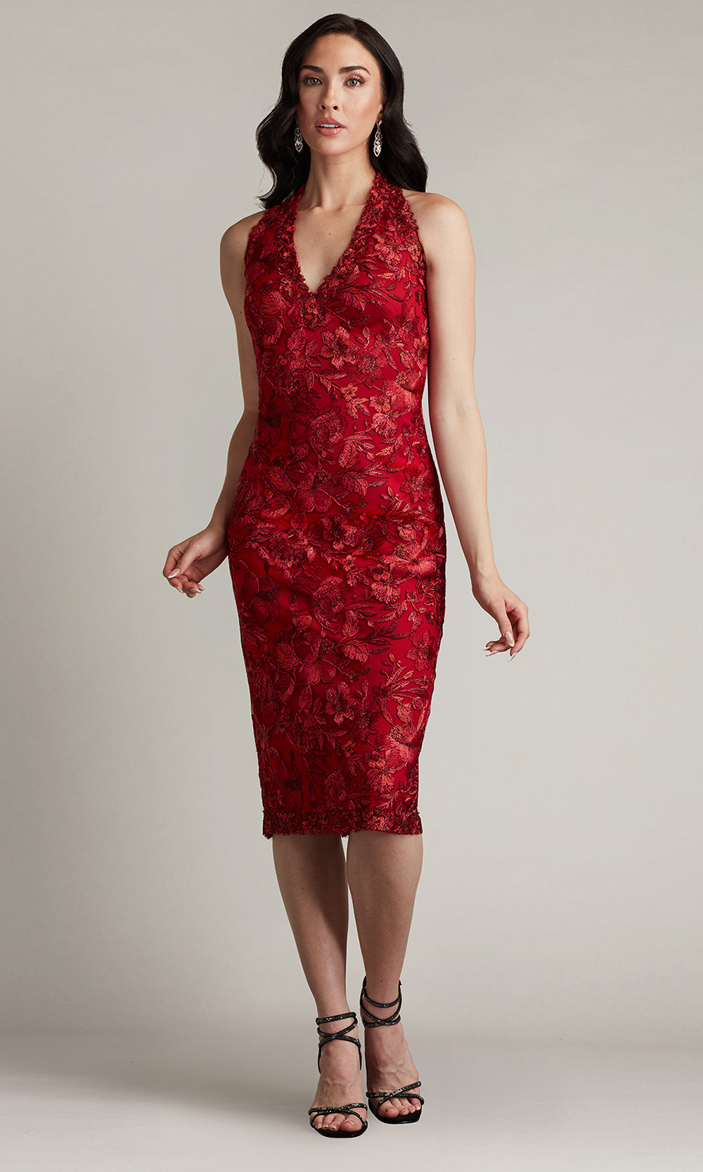 Tadashi Shoji CGV24760M - Carlyle Embroidered Halter Evening Dress