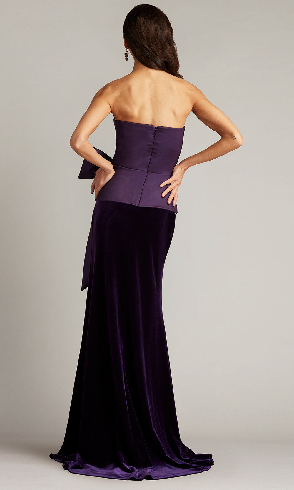 Tadashi Shoji BAL24744L - Nimue Strapless Draped Bow Gown with Slit