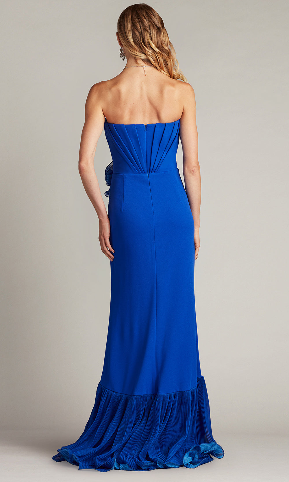 Tadashi Shoji BOS24386L - Strapless Leith Cascading Ruffle Gown