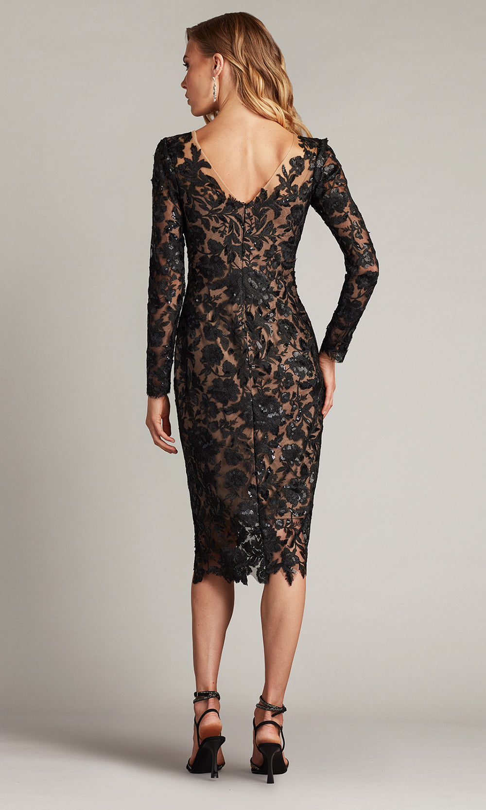 Tadashi Shoji CHS25374M - Senoia Sequin Embroidered Illusion Evening Dress