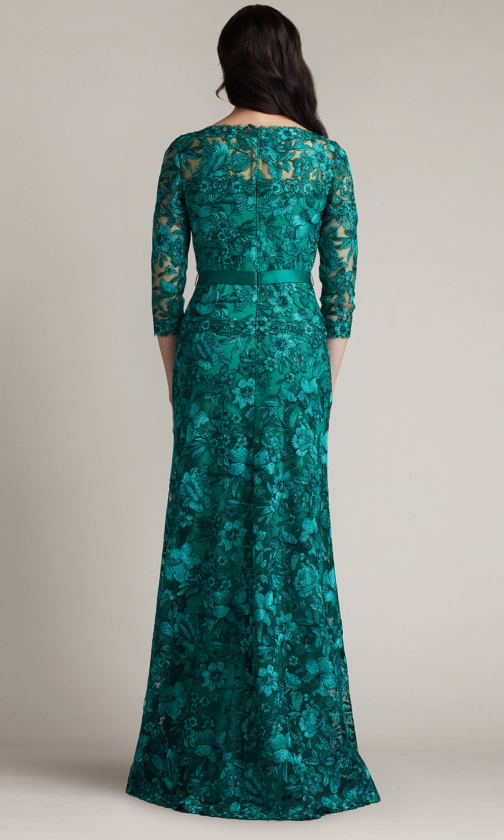 Tadashi Shoji CGV24130L - Fulcher Embroidered Illusion Evening Gown