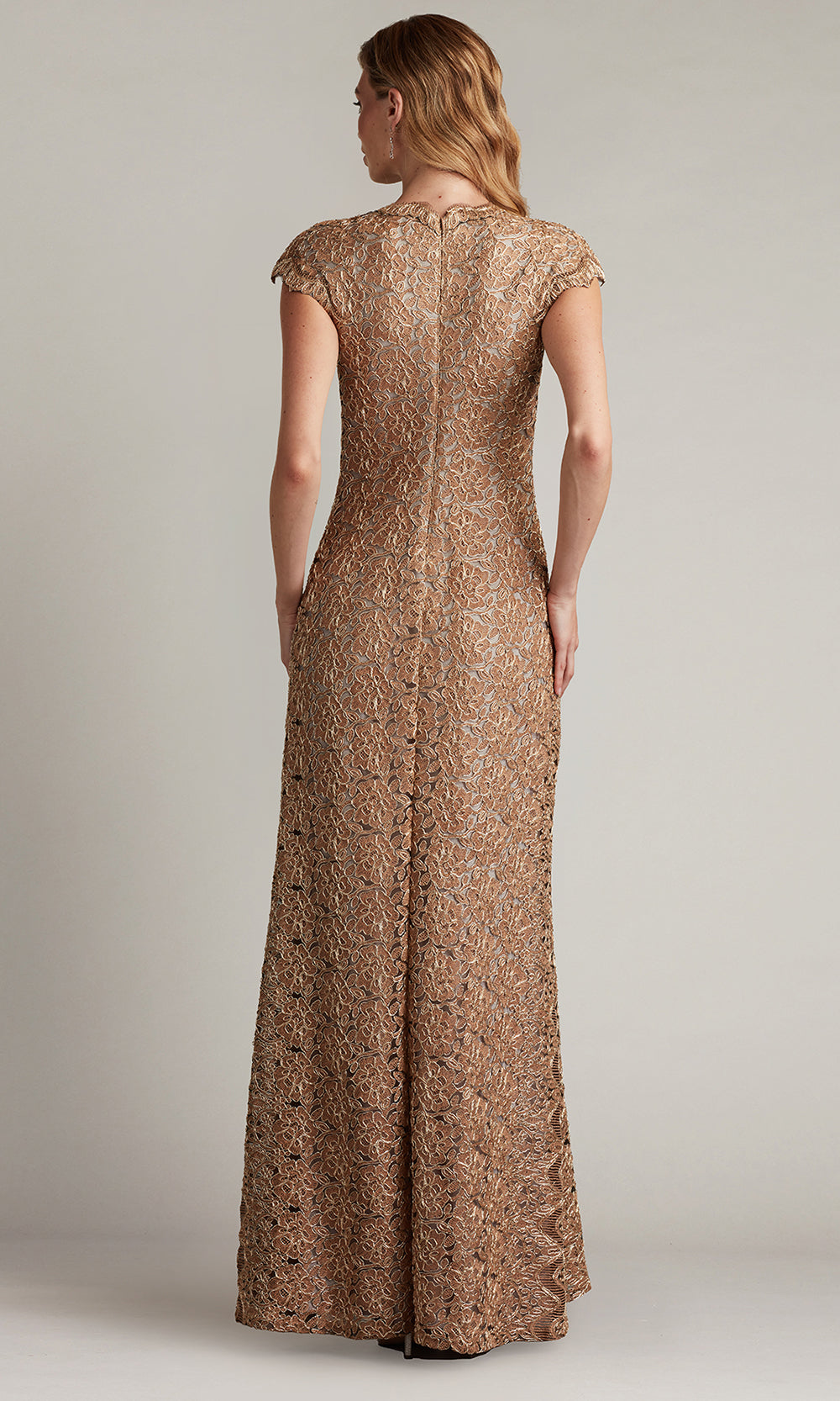 Tadashi Shoji CFJ24364L - Etters Scalloped Illusion Evening Gown