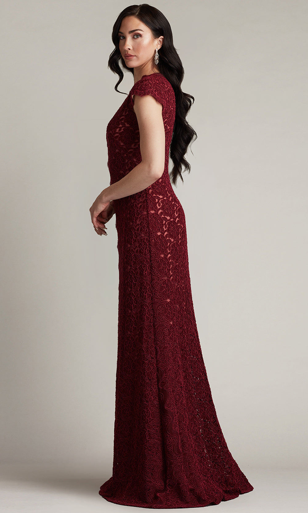Tadashi Shoji CFJ24364L - Etters Scalloped Illusion Evening Gown