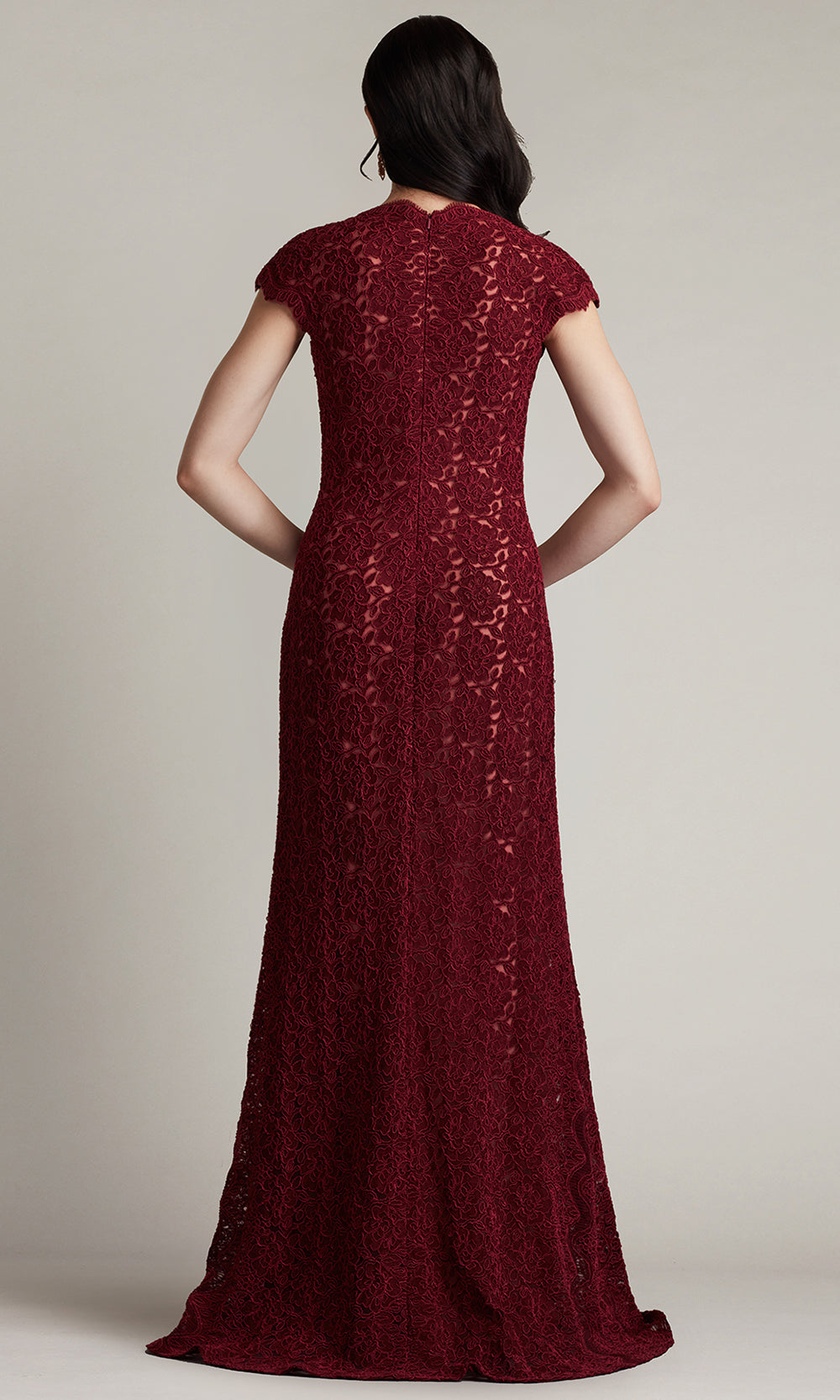 Tadashi Shoji CFJ24364L - Etters Scalloped Illusion Evening Gown