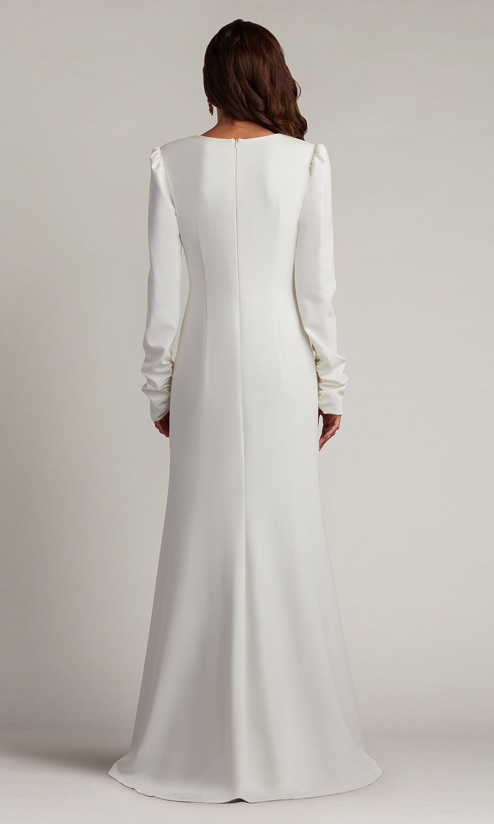 Tadashi Shoji BOS21138LBR - Plunging V-Neck Bates Twist-Front Gown