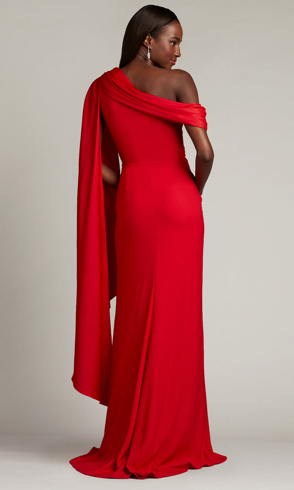 Tadashi Shoji BVU22813L - Ember Cape Sleeve Crepe Evening Gown