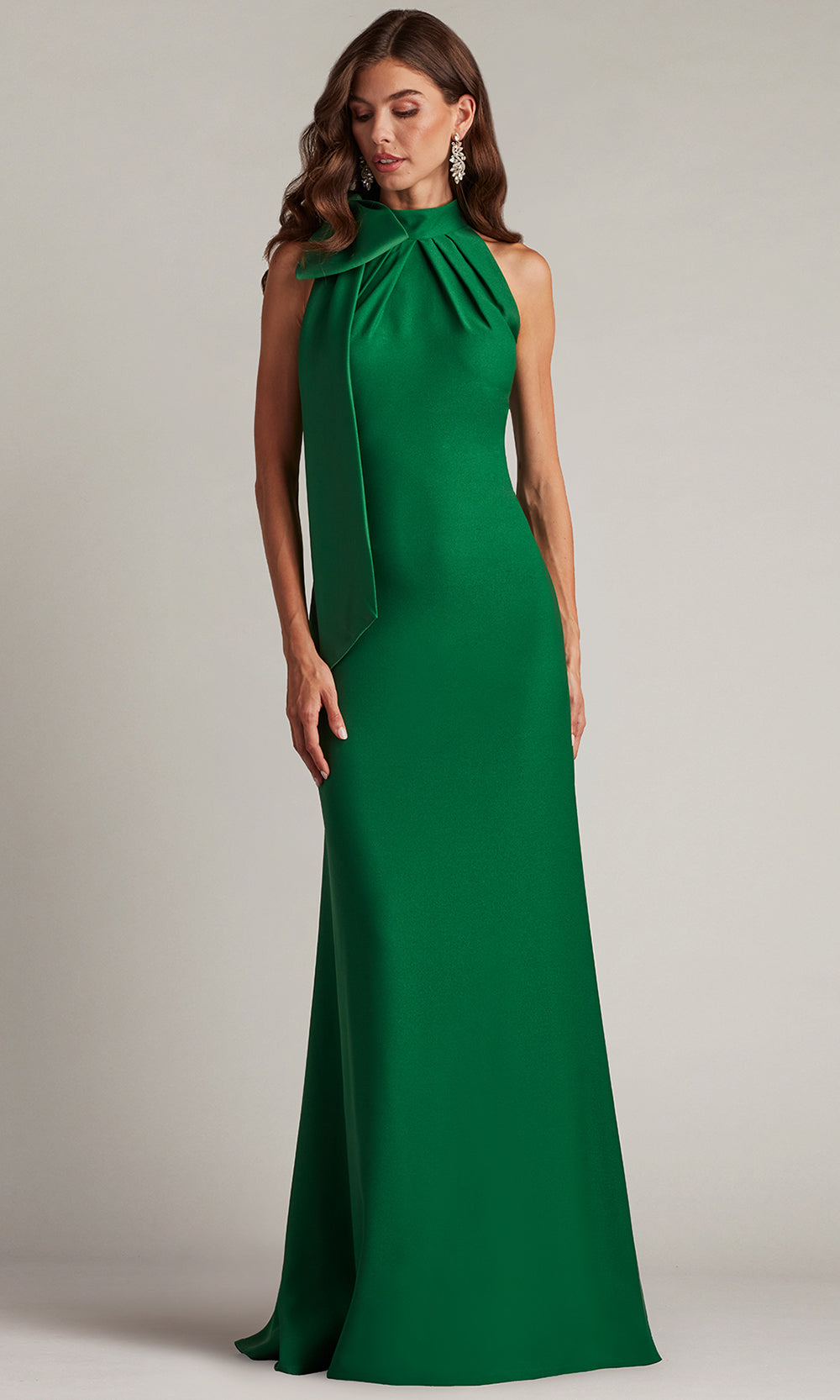 Tadashi Shoji BOS23521L - Sims Shoulder Bow Halter Sheath Gown