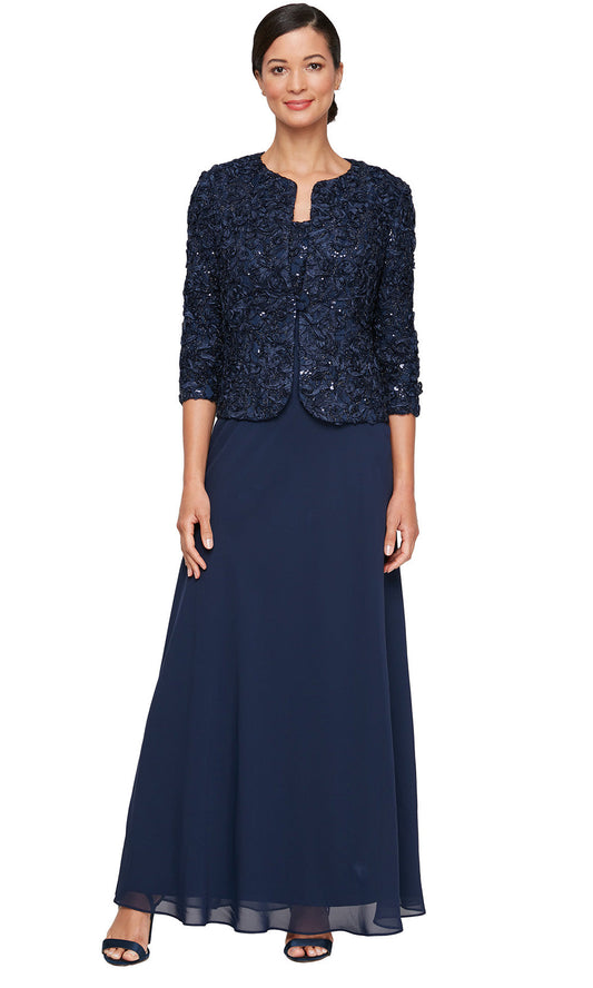 Alex Evenings 81122629 - Empire Waist Soutache Bodice Long Gown