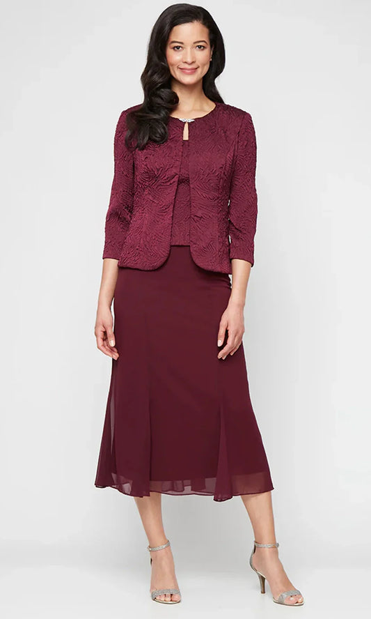 Alex Evenings 8125949 - Sleeveless Jacquard Dress with Jacket