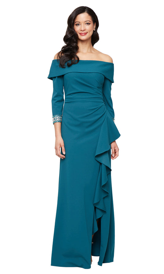 Alex Evenings 8160531 - Cascading Ruffle Long Sleeve Evening Gown