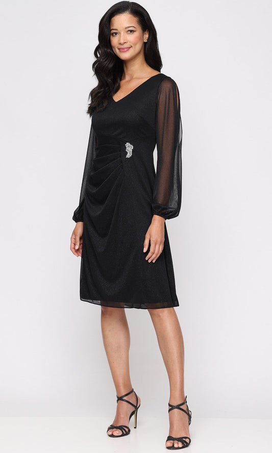 S.L. Fashions 9133273 - V-Neckline Empire Waist Formal Dress