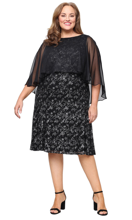S.L. Fashions 9496488 - Bateau Neck Knee-Length Dress