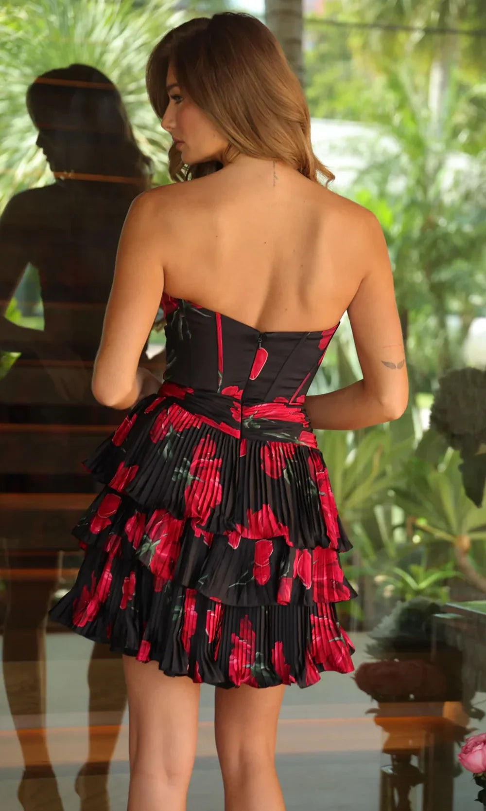 Ava Presley 47113 - Short Floral Print Sweetheart Dress