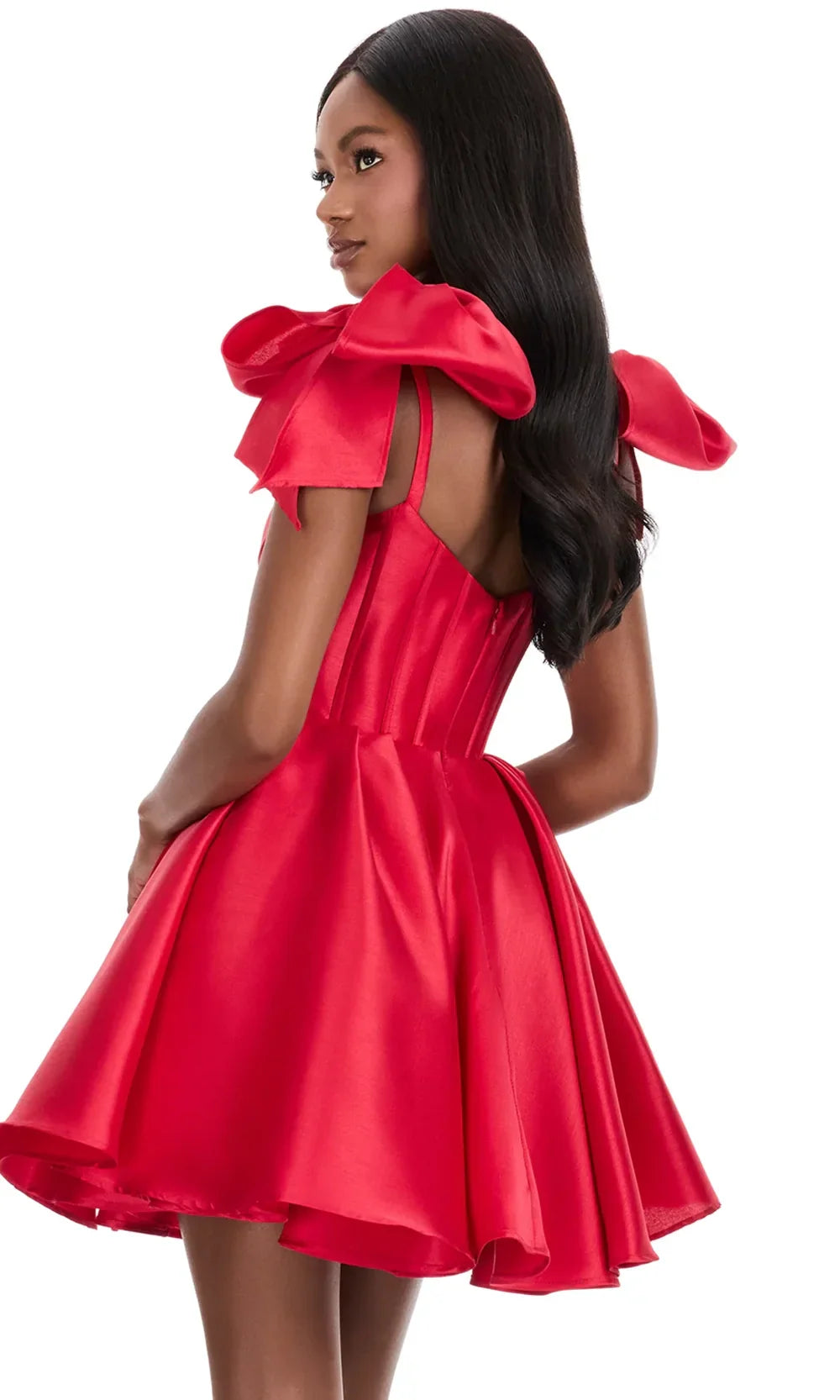 Ashley Lauren 4855 - Pleated A-line Sweetheart Mini Dress